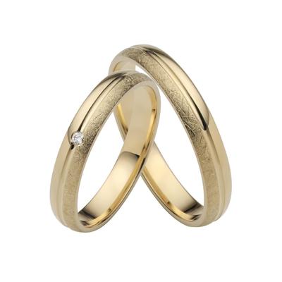 Trauring FIRETTI "Schmuck Geschenk Gold 750 Hochzeit Ehering "LIEBE" Gr. 60, gold (gelbgoldfarben), Fingerringe, 60, ohne Brillant, Gelbgold 375, 3,5mm, Made in Germany, wahlweise mit oder ohne Brillant Image