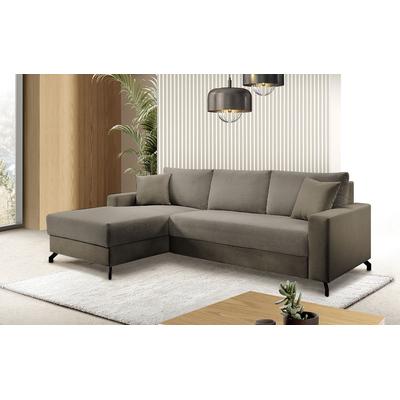 Ecksofa EXXPO - SOFA FASHION "Quattro L-Form, B/T: 247/162 cm", braun (latte), B:247cm H:85cm T:162cm, Sofas, wahlweise mit Bettfunktion, Bettkasten Image