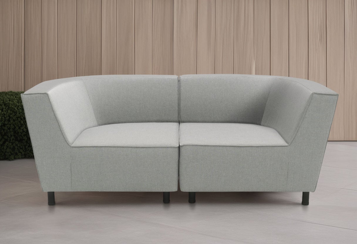 Sofa-Eckelement DOMO COLLECTION "Sonna, individuell zusammenstellbar", silber, B:103cm H:77cm T:103cm, 100% Olefin, Polsterelemente, Einzelelemente für Terrasse, Garten und Balkon, speziell für Outdoor