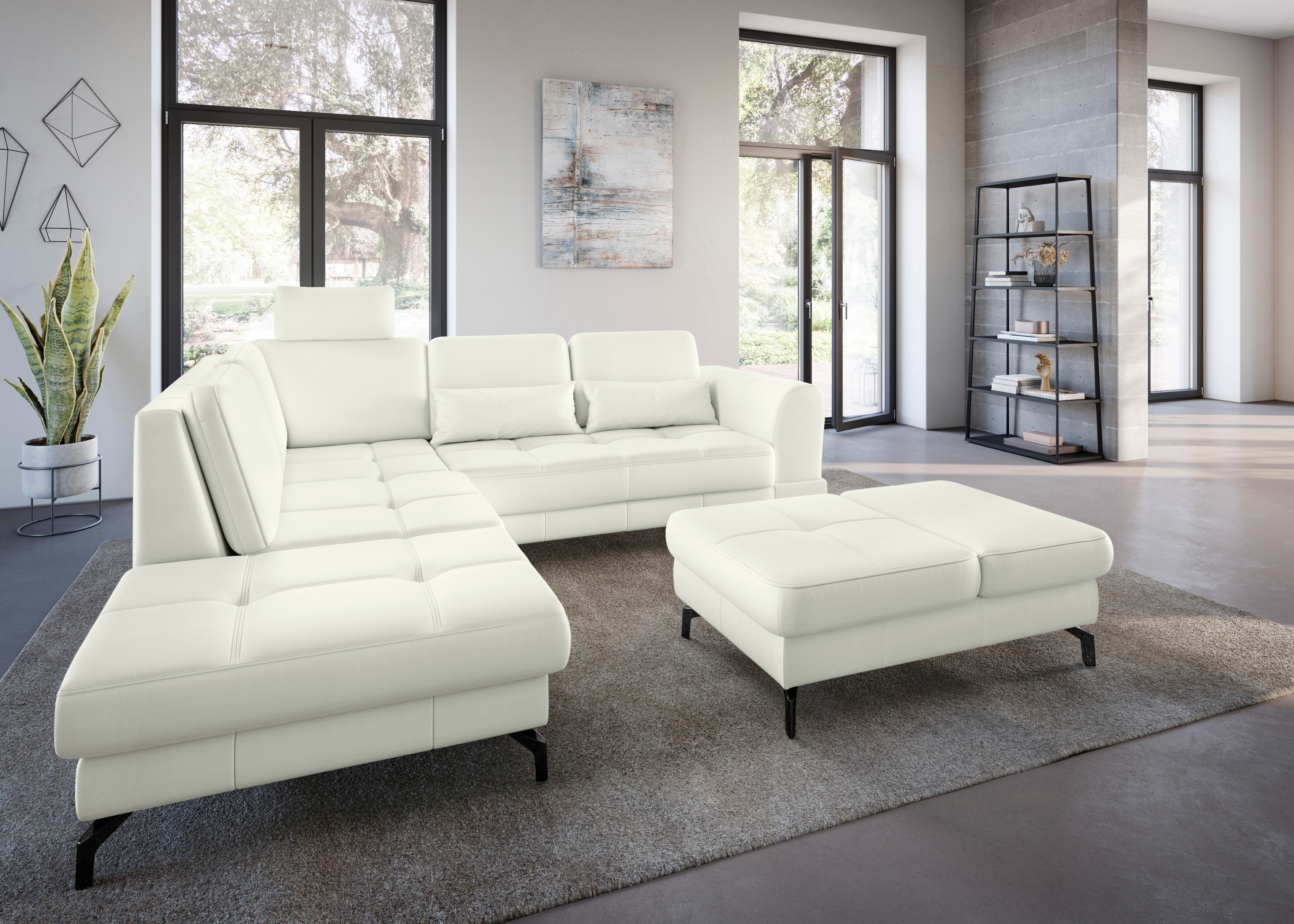 Kopfstütze SIT & MORE "Bendigo", weiß (altweiß), B:50cm H:25cm T:12cm, Polsterauflagen, Sofa-Zubehör Kopfstütze Image