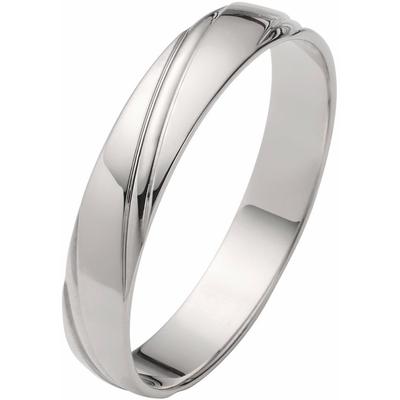 Trauring FIRETTI "Schmuck Geschenk Gold 375 Hochzeit Ehering "LIEBE" Gr. 22, weiß (weißgoldfarben), Fingerringe, 22, ohne Brillant, Weißgold 375, 4mm, Made in Germany, wahlweise mit oder ohne Brillant Image