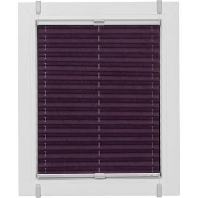 Plissee SUNLINES "One Size Style Crush", lila (brombeere, grau, grau), B:75cm H:100cm, Obermaterial: 85% Polyester, 15% sonstige Fasern, Plissees, Zubehörfarbe grau, zum Klemmen Image