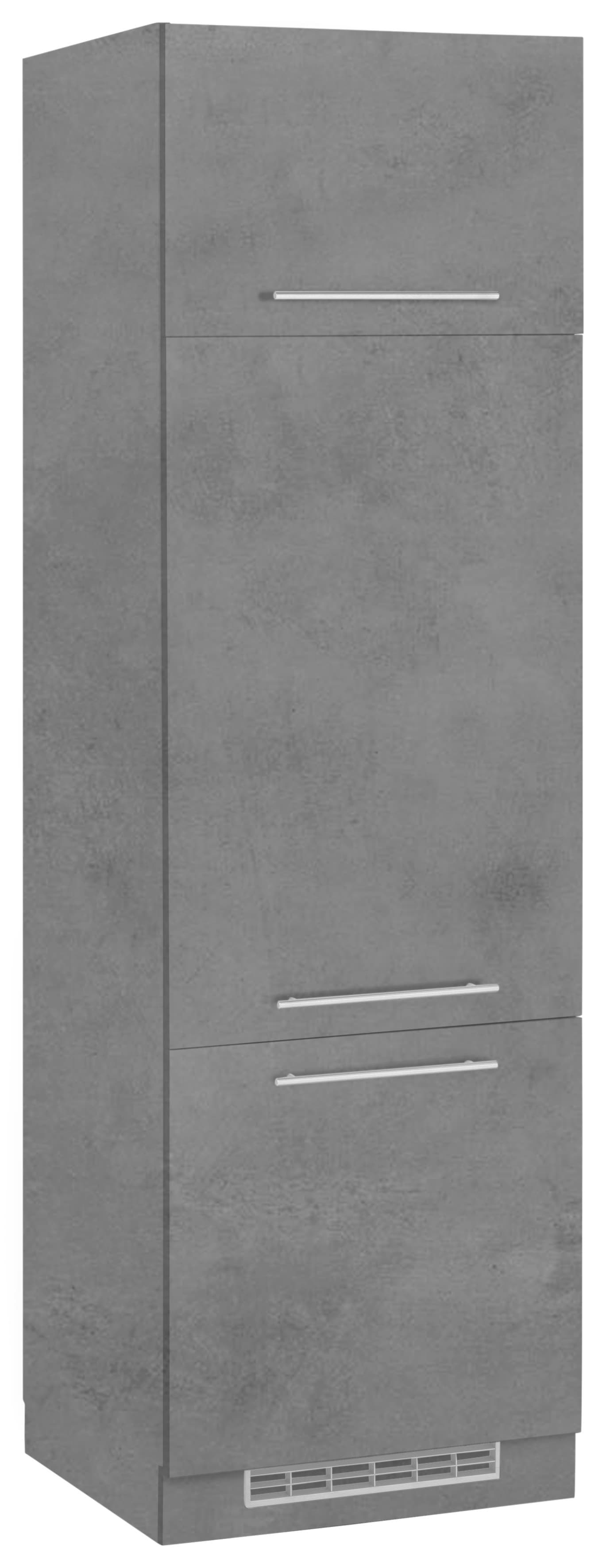 Kühlumbauschrank WIHO KÜCHEN "Flexi2", grau (front und korpus: betonfarben), B:60cm H:200cm T:57cm, Schränke Image