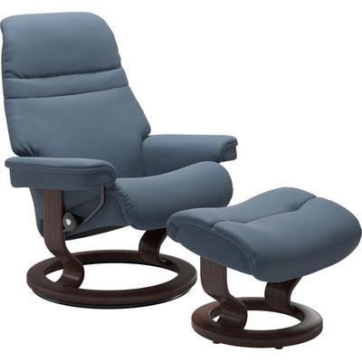 Relaxsessel STRESSLESS "Sunrise", blau (sparrow blau paloma), B:79cm H:103cm T:73cm, Leder BATICK: BATICK ist ein leicht korrigiertes, durchgefärbtes und genarbtes Möbelleder, bei dem die meisten Unebenheiten und Spuren in der Regel entfernt... Image