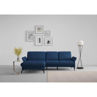 Ecksofa SIT & MORE "Fashion L-Form", blau, B:253cm H:84cm T:165cm, Sofas, wahlweise mit Kopfteilverstellung und Vorziehsitz, motorisch Image