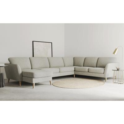 Wohnlandschaft HOME AFFAIRE "MARSEILLE XXL 349cm, U-Form, Ottomane rechts/links wählbar", beige, B:349cm H:88cm T:242cm, Struktur fein (58% Polyester, 22% Polypropylen), Filzoptik (100% Polyester), Webstoff (100% Polyester), Sofas, Massivholzbeine... Image
