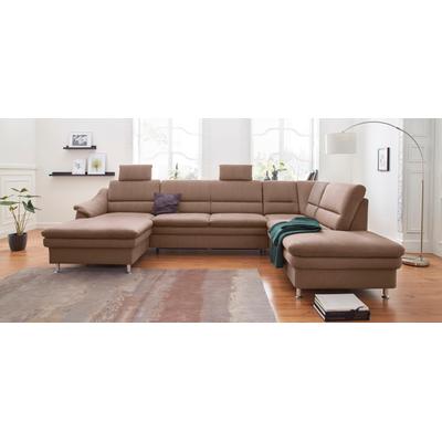 Wohnlandschaft SIT & MORE "Cardoso U-Form", braun, B:324cm H:90cm T:90cm, Luxus-Microfaser 1 (100% Polyester), Luxus-Microfaser 2 (100% Polyester), Luxus-Microfaser ALTARA NUBUCK (100% Polyester), Sofas, mit Federkern und Kopfstützen, mit... Image