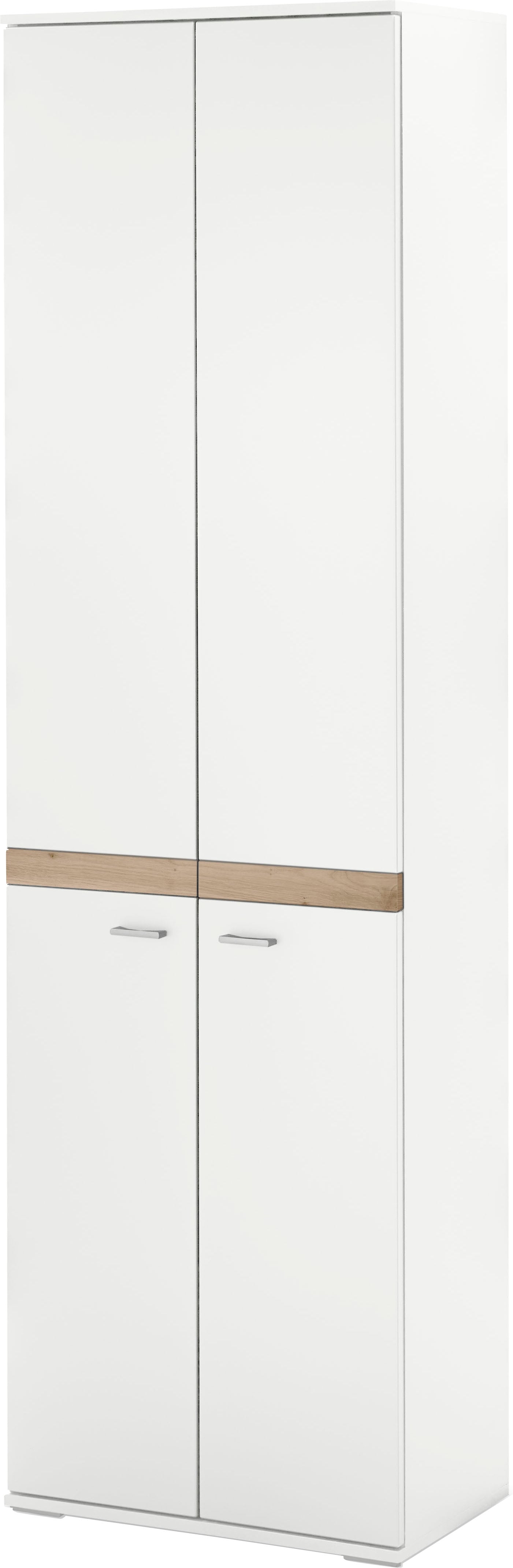 Kleiderschrank "Lancaster Dielen", weiß (weiß matt mit eiche artisan), B:60cm H:206,2cm T:37,2cm, Spanplatte, SET ONE BY MUSTERRING, Schränke, mit ausziehbarer Kleiderstange, zwei Farben, B 60 x H 206 cm Image