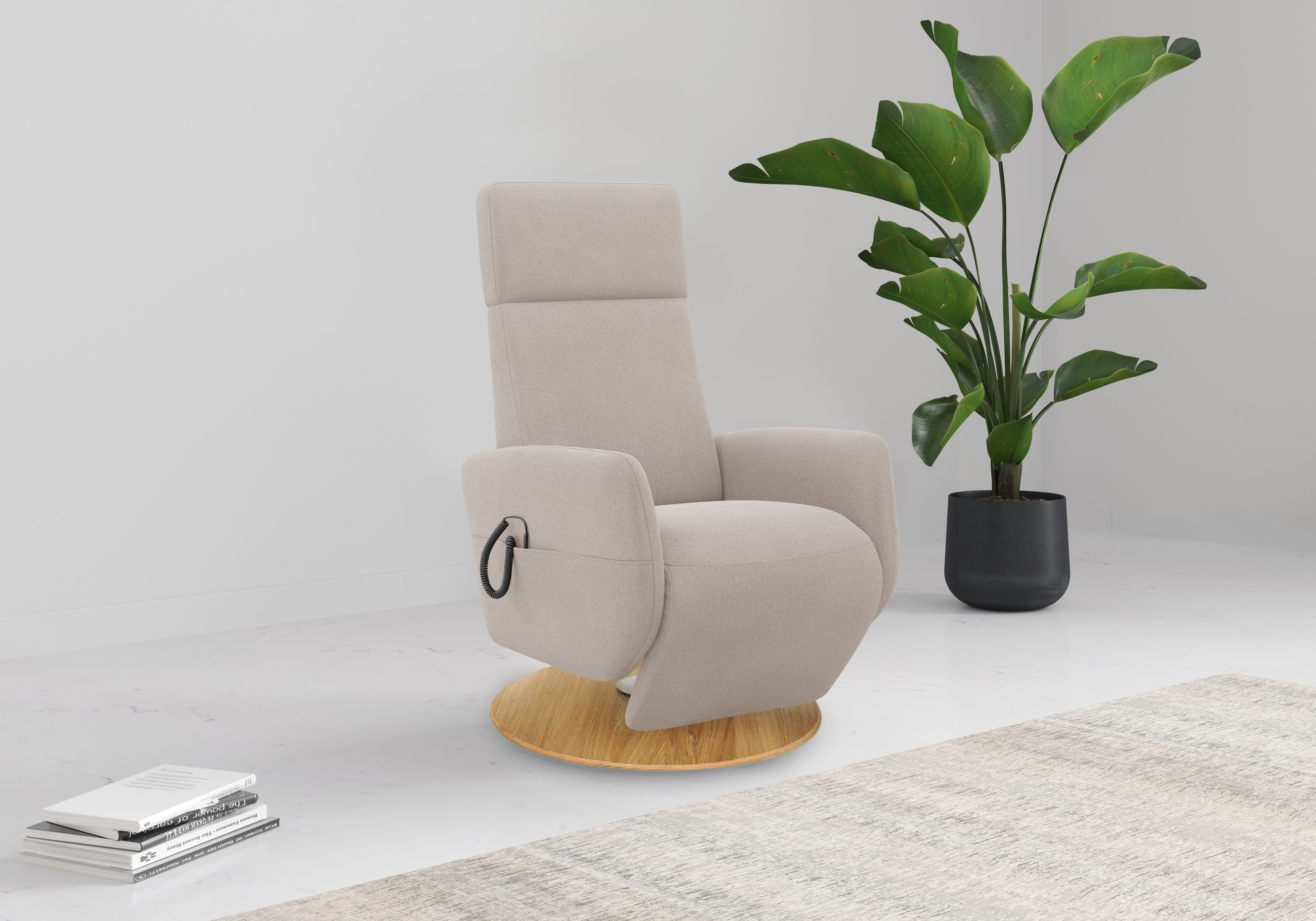 TV-Sessel HOME AFFAIRE "Rochelle, inkl. Kopfteilverstellung & 360 Drehfunktion", grau (elefant), B:71cm H:110cm T:82cm, 100% Polyester, Sessel, TV-Sessel mit Drehfunktion 360 Grad