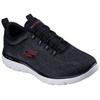 Slip-On Sneaker SKECHERS "SUMMITS", Herren, Gr. 48,5, schwarz (schwarz, rot), Textil, sportlich, Schuhe, Freizeitschuh, Slipper, Komfortschuh mit Gummizug zum Schlupfen