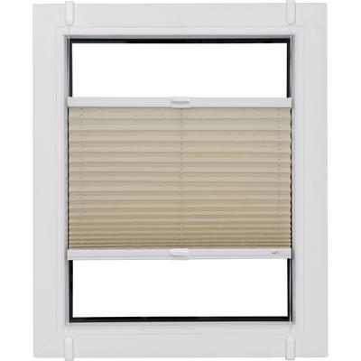 Plissee SUNLINES "Budget Crush", beige (beige, weiß), B:70cm H:130cm, Obermaterial: 85% Polyester, 15% sonstige Fasern, Plissees, Klemmfix, crushed Image