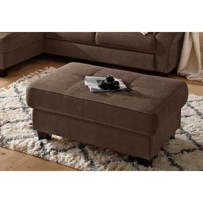 Hocker HOME AFFAIRE "Solvei", braun (dunkelbraun), B:104cm H:45cm T:72cm, Hocker, Hocker mit Stauraum Polsterhocker Image