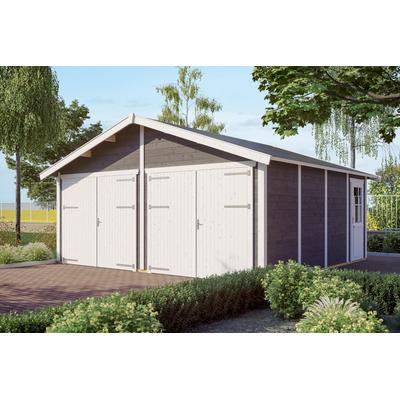 Garage SKANHOLZ "Varberg 3", grau (schiefergrau), B:570cm H:319cm L:525cm, Holzwerkstoff, Garagen, 570 x 525 cm Image