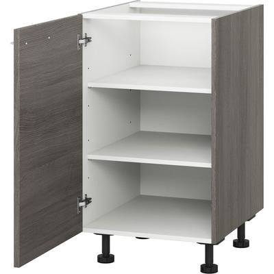 Unterschrank KOCHSTATION "KS-Trea U50", grau (eichefarben grau), B:50cm H:75cm T:56cm, Schränke, mit zwei Einlegeböden, Breite 50 cm, Höhe 75 cm Image