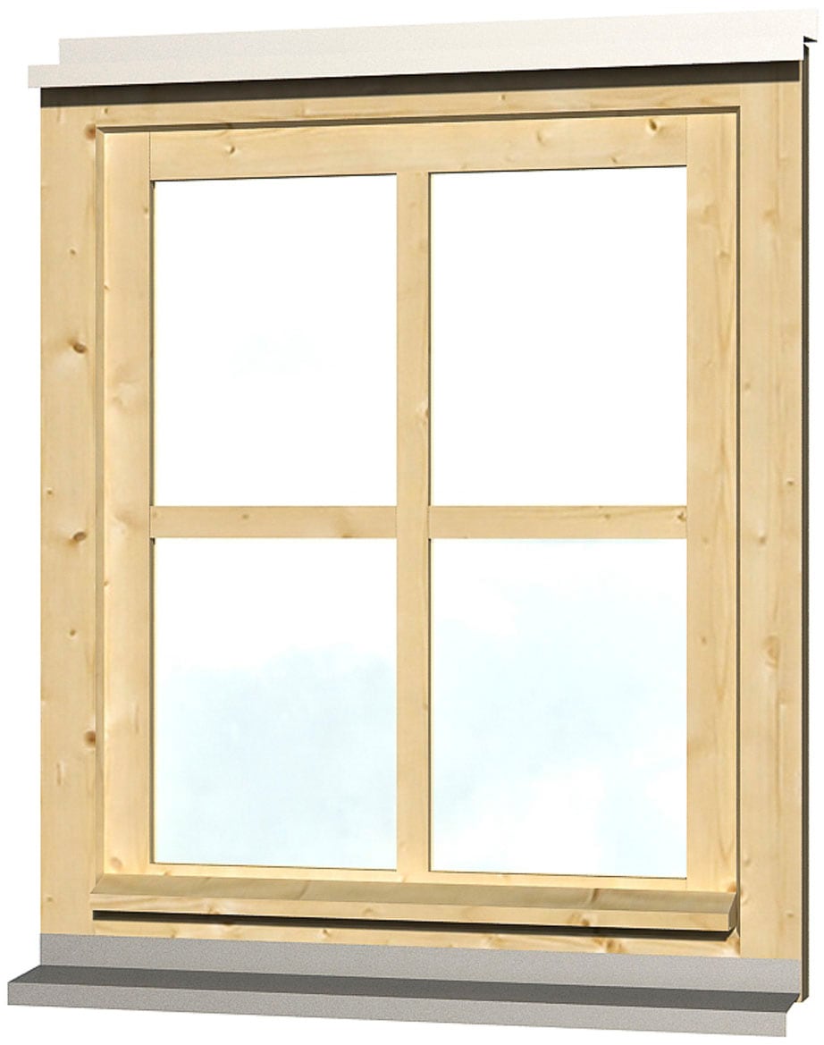 Fenster SKANHOLZ "Einzelfenster", beige (natur), B:69cm H:82cm, Glas, Massivholz, Fenster, für Carports, 69,1 x 82,1 cm