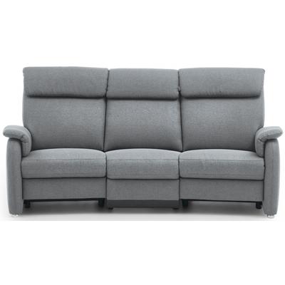 3-Sitzer HOME AFFAIRE "Turin mit Steckdose und USB-Port auch in Easy care-Bezug", grau, B:218cm H:107cm T:104cm, Sofas, 2 x vollmotorische Relaxfunktion, herunterklappbarer Tisch Image