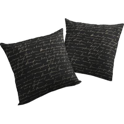 Dekokissen ADAM "Kissenhülle Scribble", schwarz (schwarz, bedruckt), B:40cm L:60cm, Leinen, Baumwolle, Dekokissen_Sitzkissen_Kissenhüllen, aus Bio-Baumwolle, Kissenhülle ohne Füllung, 1 Stück Image