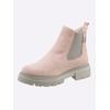 Stiefelette HEINE, Damen, Gr. 37, rosa (rose), Leder, Veloursleder, modisch, Schuhe