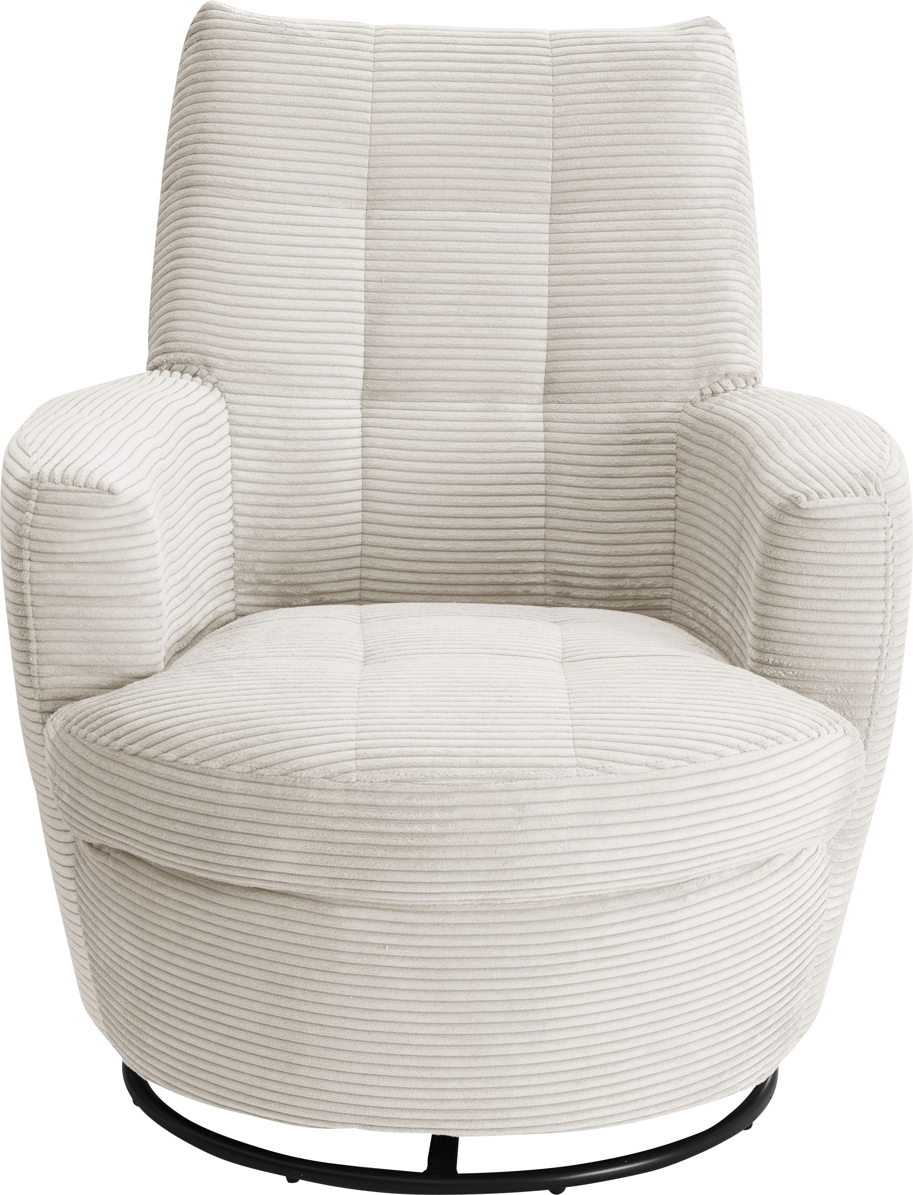 Drehsessel ALINA "Yuri", beige (creme gct 11), B:80cm H:93cm T:92cm, Cord GCT (92% Polyester 8% Nylon), Sessel, Drehsessel, mit Dreh und Wippfunktion, passend zu Hocker Yuri