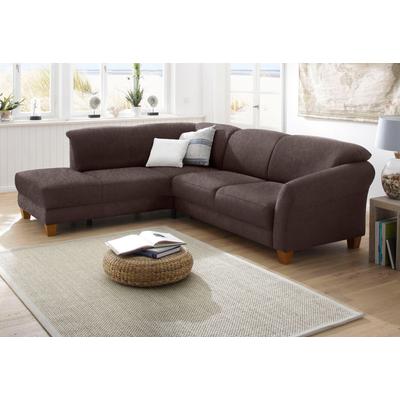 Ecksofa HOME AFFAIRE "Gotland L-Form", braun (dunkelbraun), B:257cm H:84cm T:212cm, Struktur (100% Polypropylen), Luxus-Microfaser ALTARA NUBUCK (100% Polyester), 90% Polyester/10% Polyamid Luxus-Microfaser (100% Polyester), Sofas, wahlweise mit... Image