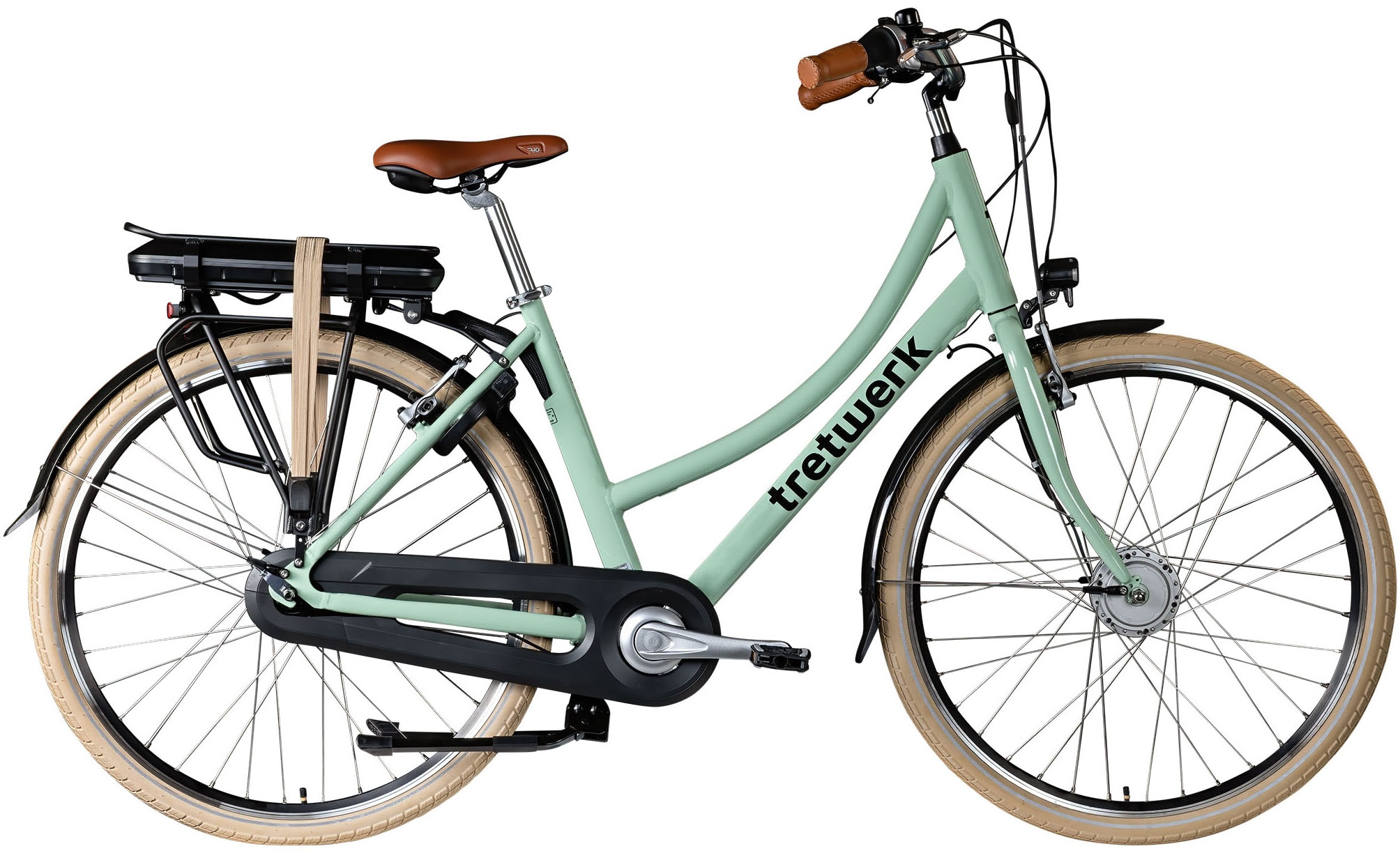 E-Bike TRETWERK "Aurora" Gr. 50, grün (hellgrün), Elektrofahrräder, 50cm, 28 Zoll (71,12cm) Image