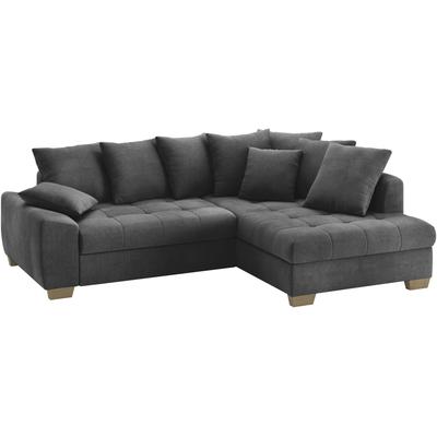 Ecksofa MR. COUCH "Nikita II, L-Form", schwarz, B:243cm H:88cm T:190cm, Memphis (Grundgewebe - 100% Polyester; Nutzschicht- 90% Polyester / 10% Polyamide), Sofas, Wahlweise mit Bettfunktion, Bettkasten & RGB-LED-Beleuchtung Image