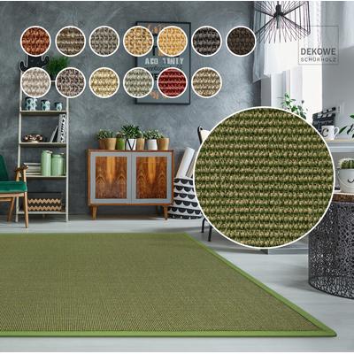 Sisalteppich DEKOWE "Mara S2 mit Bordüre Spezial", grün (avocado), B:80cm H:5mm L:180cm, Sisal, Teppiche, 100% Sisal, auch als Läufer, Wohnzimmer Image