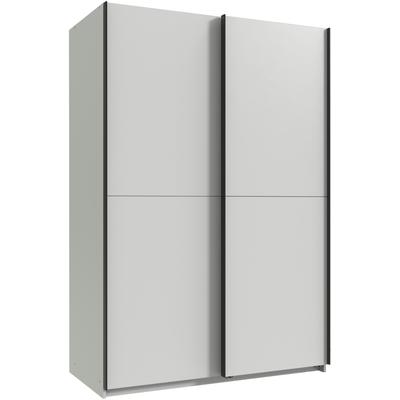 Kleiderschrank WIMEX "Mugano, B/T/H 135 oder 180/65/198cm, Made in Germany", weiß, griffe schwarz, B:135cm H:198cm T:65cm, Holzwerkstoff, Schränke, 2 Schwebetüren mit oder ohne Spiegel, Metallgriffe Image