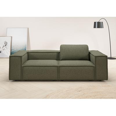 2-Sitzer PLACES OF STYLE "Watertown, modernes Sofa 246 cm breit, auch in Feincord", grün, B:246cm H:68cm T:98cm, 96% Polyester, 4% Nylon, Sofas, stilvolles Sofa für 2 Personen mit extra breiter Sitzfläche Image