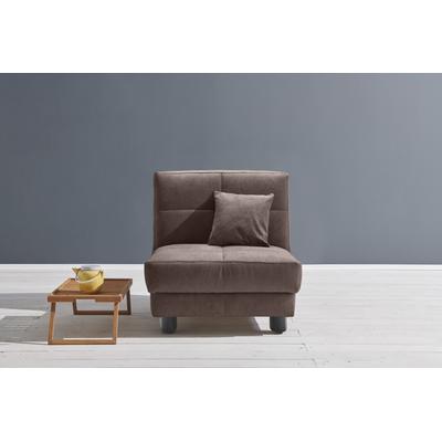 Schlafsofa ELL + ELL "Tilda", braun (dunkelbraun), B:85cm H:90cm T:100cm, 100% Polyester, Sofas, Breite 85 cm, inkl. 1 Zierkissen Image