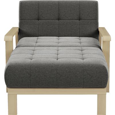 Recamiere SIT & MORE "Billund", braun (schlamm), B:109cm H:88cm T:185cm, 95% Polyester 5% Polyamid, Sofas, Armlehnen aus Buchenholz in natur, verschiedene Bezüge und Farben Image