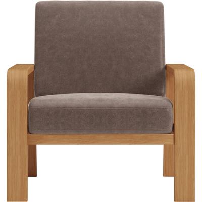 Sessel SIT & MORE "Kolding", grau (taupe), B:79cm H:91cm T:93cm, 100% Polyester, Sessel, Armlehnen aus eichefarbigem Buchenholz, verschiedene Bezüge und Farben Image