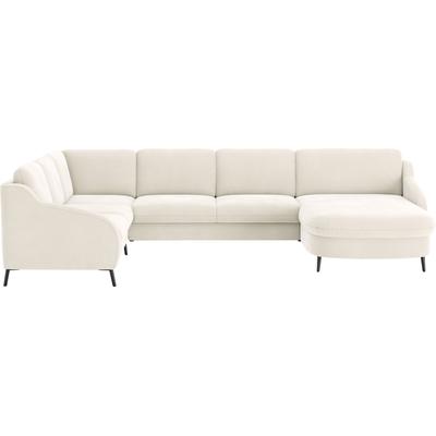 Wohnlandschaft SIT & MORE "Soul U-Form", beige (elfenbein), B:356cm H:90cm T:227cm, 100% Polyester, Sofas, wahlweise mit Bettfunktion und Bettkasten oder Schubkasten Image