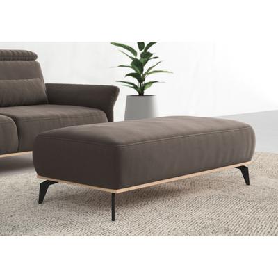 Polsterhocker PLACES OF STYLE "Fjord", braun (nuss), B:132cm H:45cm T:70cm, 100% Polyester, Hocker, Mit einem Holzrahmen in Buche massiv eichefarbig, mit Füßen 15 cm hoch Image