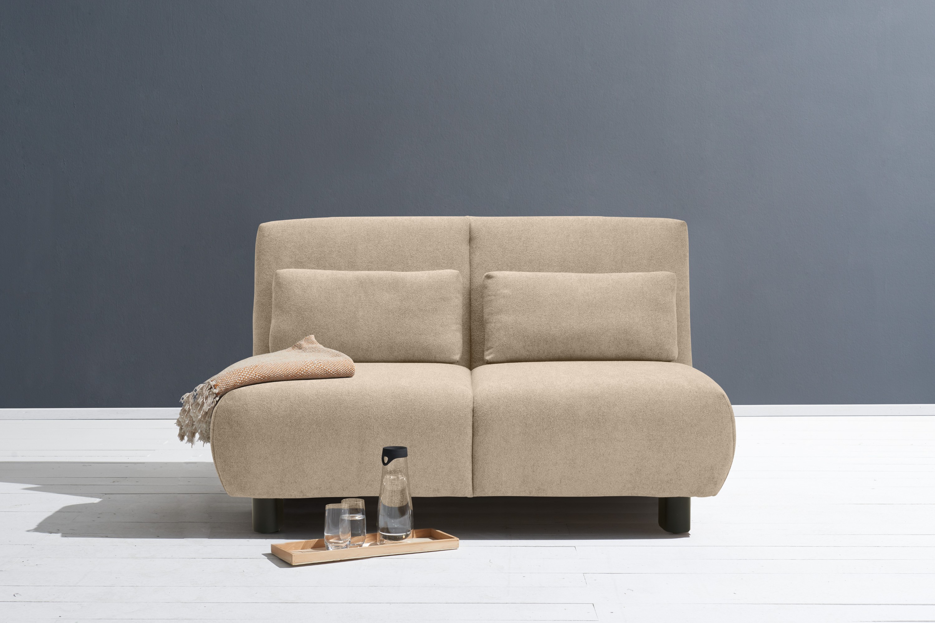 Schlafsofa ELL + ELL "Minou", beige, B:145cm, Sofas