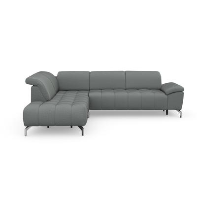 Ecksofa SIT & MORE "Cool L-Form", grau, B:272cm H:79cm T:220cm, Sofas, wahlweise mit Kopfteilverstellung und Vorziehsitz, motorisch Image