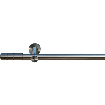 Gardinenstange INDEKO "Hamburg", silber (edelstahlfarben), L:220cm Ø:20mm, Metall, Gardinenstangen, Komplett-Set inkl. Montagematerial Image
