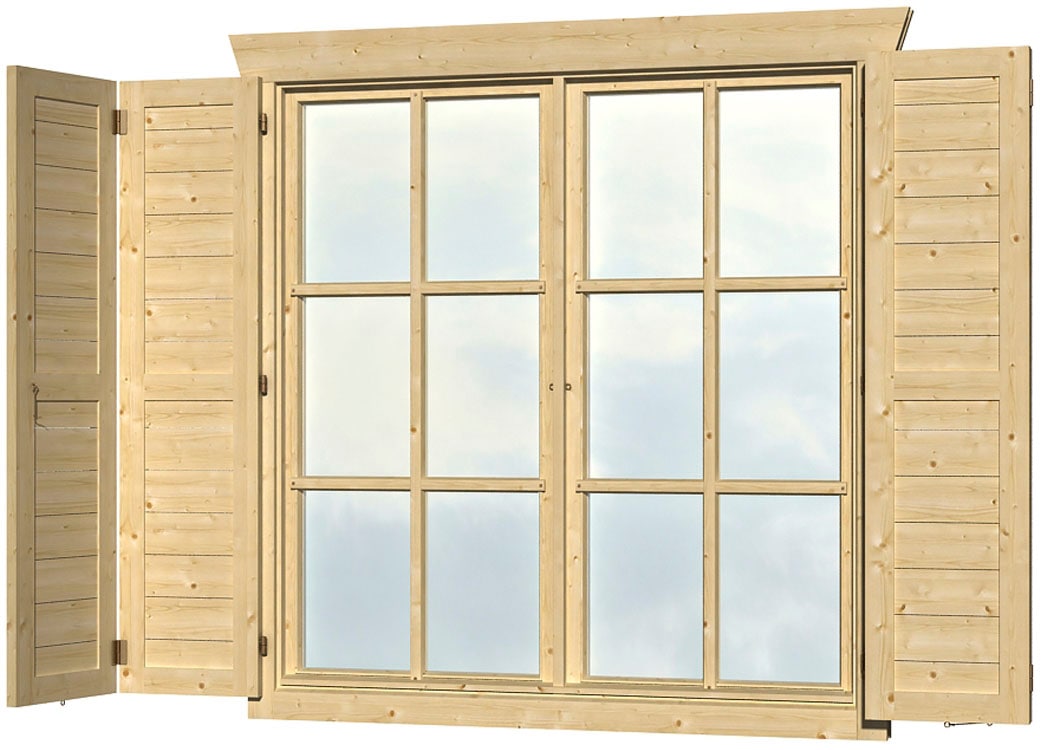 Fensterladen SKANHOLZ, beige (natur), Massivholz, Fensterläden