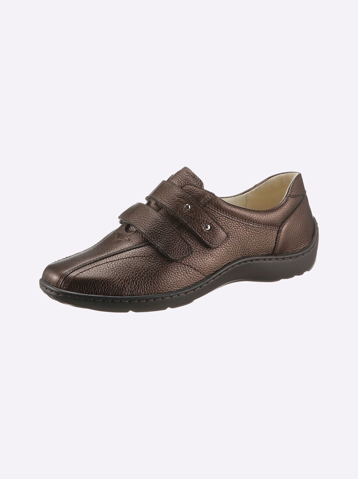Klettschuh WALDLÄUFER, Damen, Gr. 6, braun, Glattleder, Basic, Schuhe Klettschuh