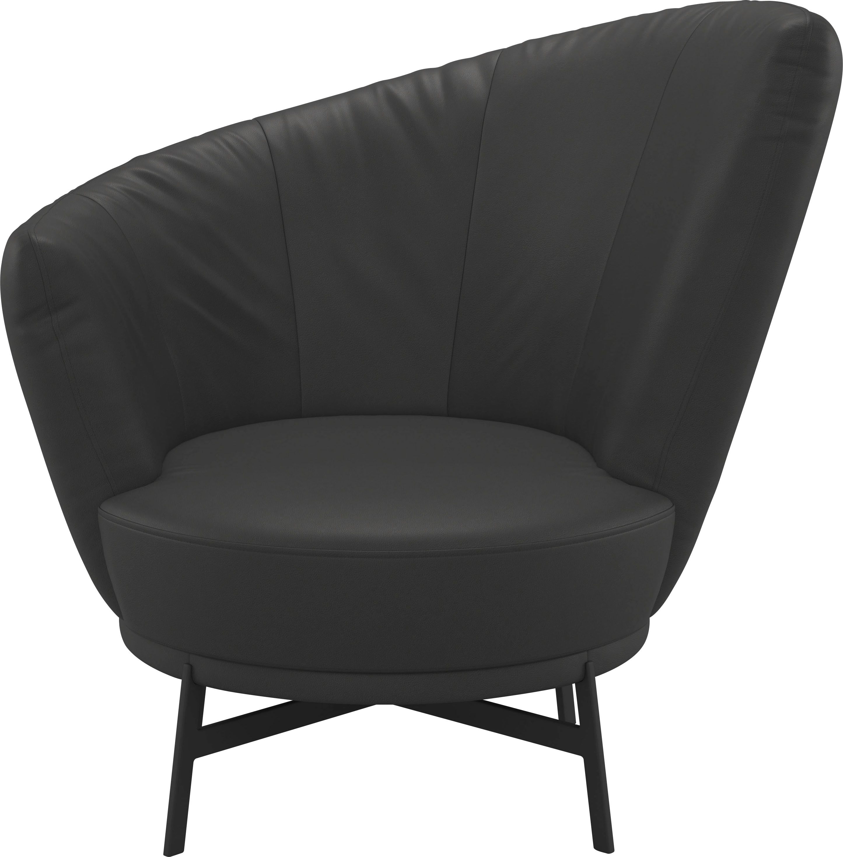 Drehsessel MUSTERRING "Kleo", grau (grau puro), B:97cm H:95cm T:88cm, 100% Polyester, Sessel, mit Drehfunktion um 360, inkl. Nierenkissen, in zertifiziertem Leder