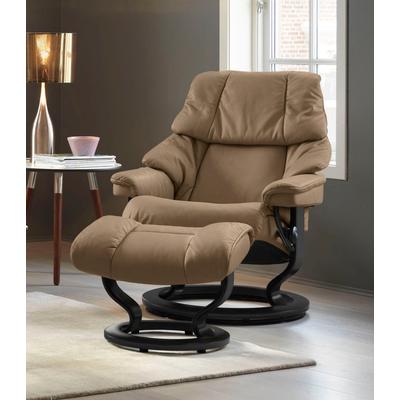 Relaxsessel STRESSLESS "Reno", braun (sand dinamica), B:75cm H:96cm T:75cm, Leder BATICK: BATICK ist ein leicht korrigiertes, durchgefärbtes und genarbtes Möbelleder, bei dem die meisten Unebenheiten und Spuren in der Regel entfernt wurden., Leder... Image