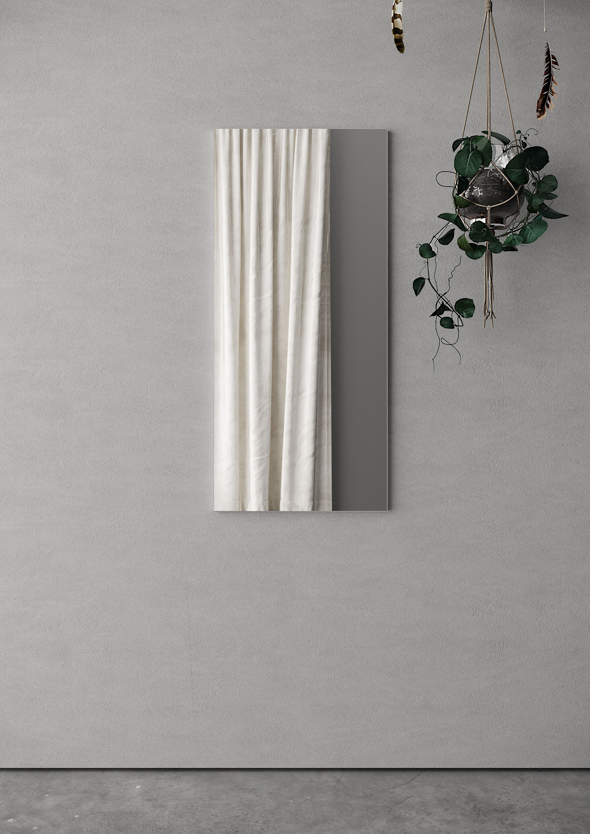 Garderobenspiegel INOSIGN "Jupiter", transparent, B:50cm H:110cm T:2cm, Spiegelglas, Spiegel, Garderobenspiegel, 50 x 110 cm