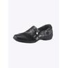 Slipper CASUAL LOOKS, Damen, Gr. 36, schwarz (schwarz, gemustert), Glattleder, Nubukleder, feminin, Schuhe