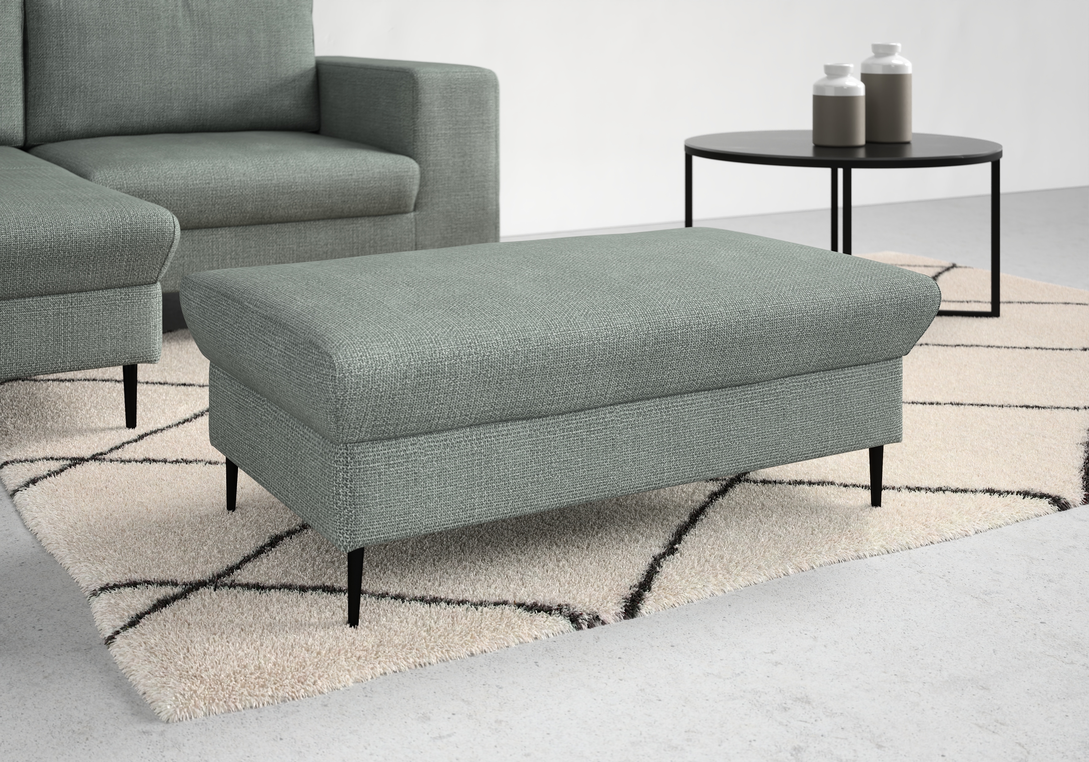 Sitzhocker DOMO COLLECTION "Modica", grün (mint), B:99cm H:42cm T:65cm, Hocker, Sitzhocker, passend zur Serie, auch in Cord