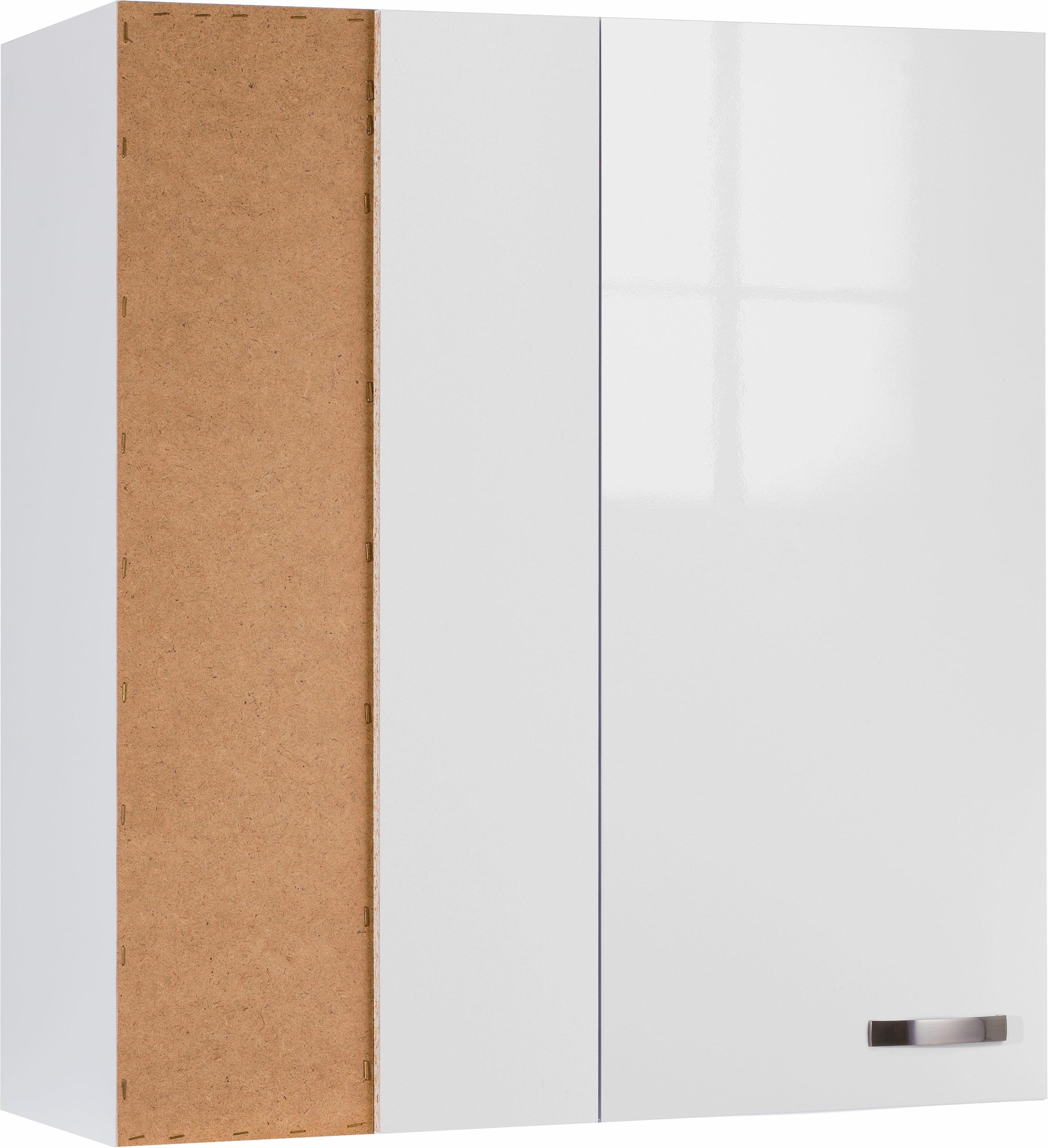 Eckhängeschrank KOCHSTATION "KS-Cara", weiß (weiß glänzend, weiß), B:80cm H:89,6cm T:34,9cm, Schränke Image