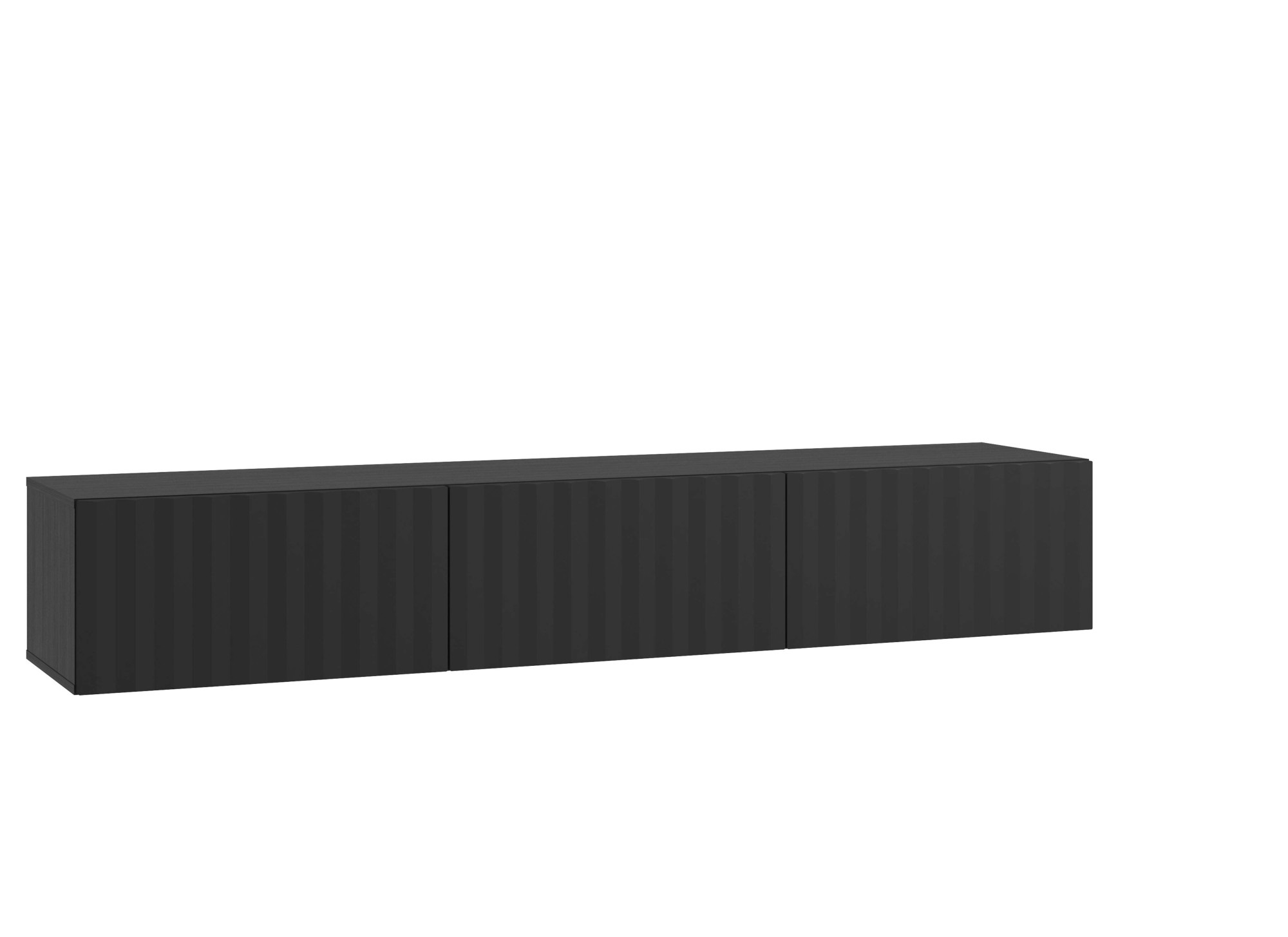 Lowboard INOSIGN "Antibes TV-Lowboard, Breite 192/154/128 cm, TV-Schrank", schwarz (schwarz matt), B:192cm H:31,5cm T:42cm, FSC-zertifizierter Holzwerkstoff, Sideboards, Lowboard, TV-Kommode, 3D-Fronten, Push-To-Open-Funktion, Wandmonatage