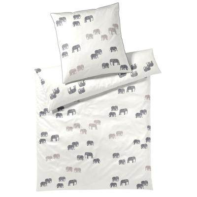 Bettwäsche ELEGANTE "Elephant Walk", beige (natur), B/L: 135cm x 200cm, , Satin, B/L: 80cm x 80cm, Satin, Obermaterial: 100% Baumwolle, Bettwäsche, angenehmes Hautgefühl Image