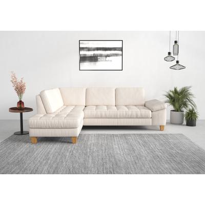 Ecksofa SIT & MORE "Westham L-Form", beige (creme), B:261cm H:88cm T:179cm, 100% Polyester, Sofas, mit Ottomane, mit oder ohne Bettfunktion, Bettkasten, Verstellung Image