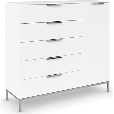 Kombikommode RAUCH "Kommode Türkommode Sideboard Kombikommode FLIPP", weiß (alpinweiß), B:120cm H:111cm T:42cm, Holzwerkstoff, Sideboards, 1-türig mit 5 Schubladen und Soft-Close-Funktion Image