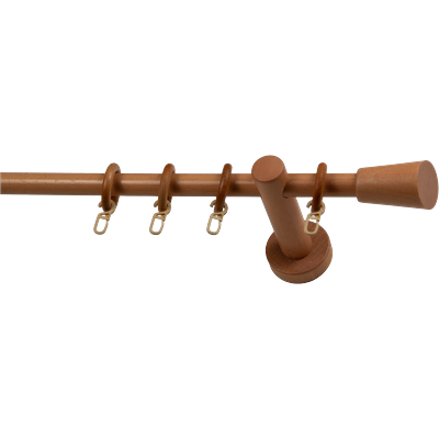 Gardinenstange GARESA "CLASSICO MOLIS", rot (rotbuchefarben), L:470cm, Gardinenstangen, Vorhanggarnitur, verlängerbar, Wandmontage, Keil, mit Ringe und Haken Image